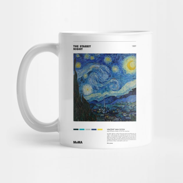 Vincent Van Gogh - Starry Night - Minimalist Art Poster Series Poster by notalizard